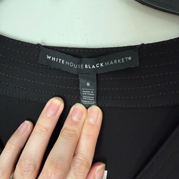 NEW White House Black Market Reversible A-Line Wrap Dress Size 8 Black White - Picture 7 of 14